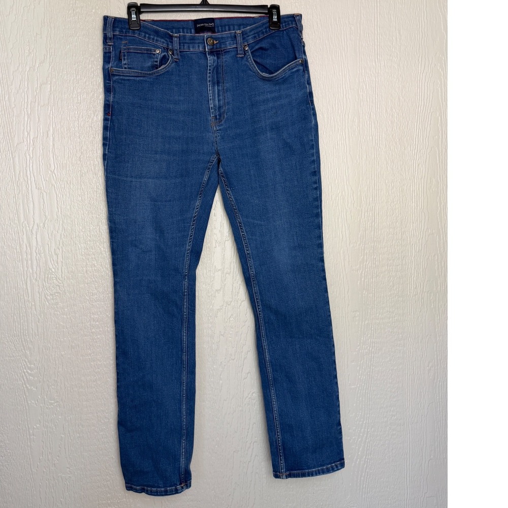 Jachs New York Tribeca Mens Straight Leg Jeans Blue Stretch 38x34 Soft